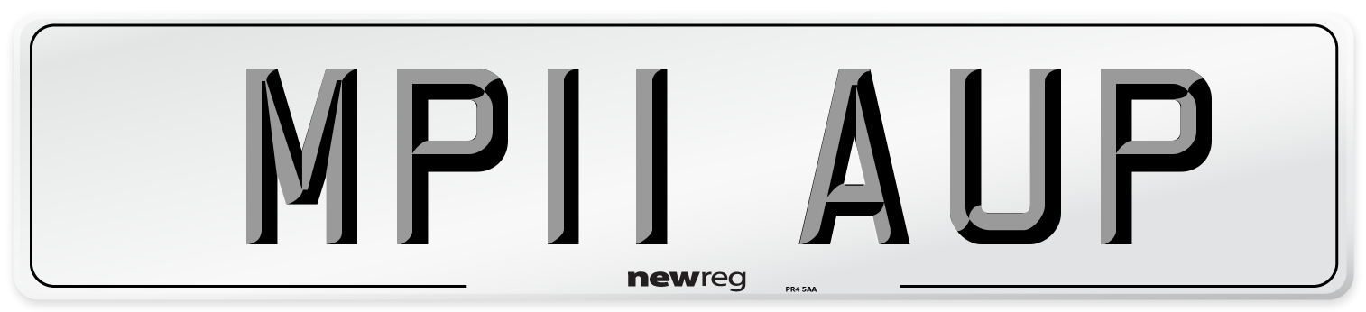 MP11 AUP Number Plate from New Reg